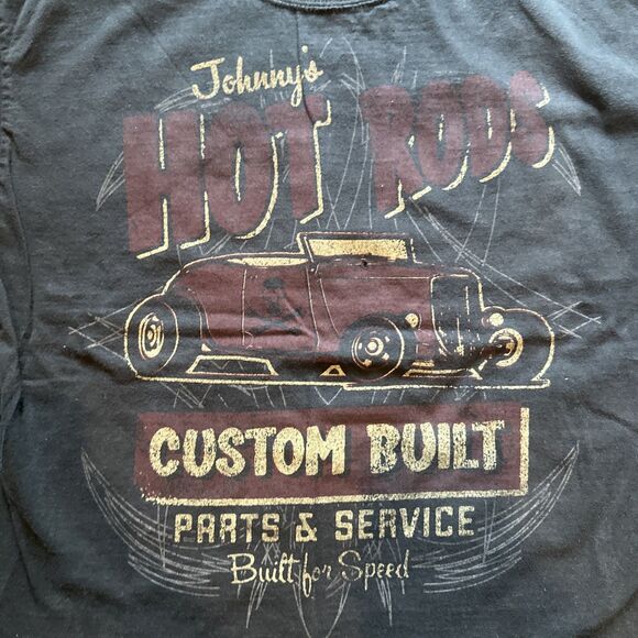 VTG Hanes Beefy T Shirt Johnny's Hot Rods Mens Large Custom Built Cars Graphic - Picture 6 of 11